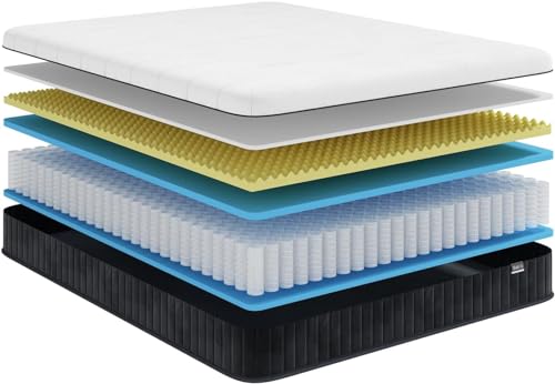 Swbvs Double Mattress,12 Inch Full Size Hybrid Mattresses, Full Bed Matress in a Box, Pressure Relief & Fiberglass Free, Firm Mattress Double Size