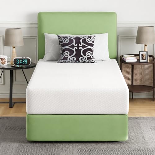 FDW | 10 Inch Twin Mattress | Medium Firm | Gel Memory Foam | White