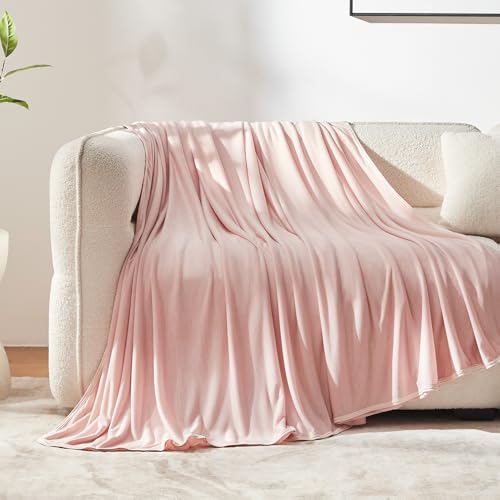 SLEEP ZONE Nanotex Cooling Blanket for Hot Sleepers, Double-Sided Cold Blanket King Size for Bed, Lightweight Summer Blankets for Sleeping (Pink, 90''x108'')