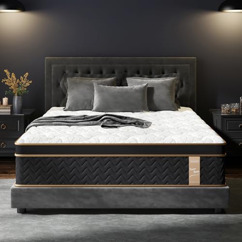 King Mattress 14 Inch, Luxury Hotel Cooling Hybrid Bed Mattress in a Box