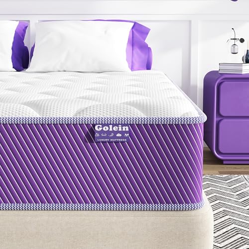Golein Queen Mattress 12 Inch Queen Size Mattress Memory Foam Hybrid Mattresses in a Box,Medium Firm Support with Pocket Spring,Ergonomic Design,Motion Isolation,CertiPUR-US,80"x60"x12"